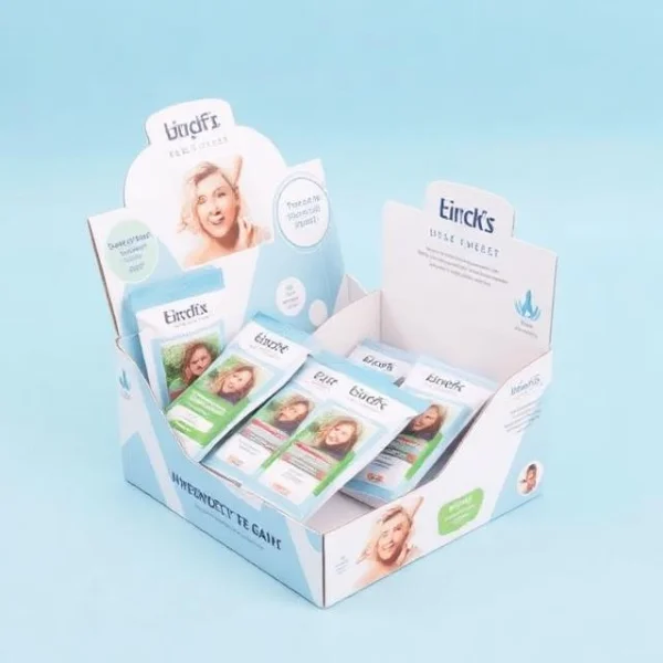 product display box with logos